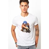 Qivi Anime Neon Genesis Evangelion Baskılı Beyaz Erkek Örme Tshirt