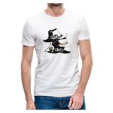 Qivi Anime One Piece Baskılı Beyaz Erkek Örme T-shirt