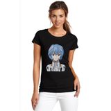 Qivi Anime One Punch Man Baskılı Örme Siyah SFK0633KDNTS Kadın T-shirt