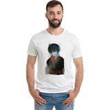 Qivi Anime Tokyo Ghoul Anteiku Joker Baskılı Beyaz Erkek Örme Tshirt