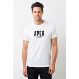 Qivi Apex Legends Baskılı Beyaz Erkek Örme T-shirt
