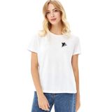 Qivi Aşk Eros Baskılı Beyaz Kadın Örme T-shirt