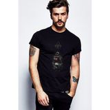 Qivi Assassin's Creed Baskılı Siyah Erkek Örme T-shirt