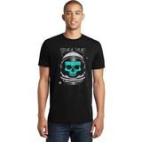 Qivi Astronot Kuru Kafa Baskılı Siyah Erkek Örme Tshirt