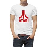 Qivi Atari Logo Baskılı Beyaz Erkek Örme T-shirt