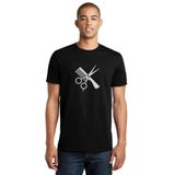 Qivi Berber Kuaför Barber Shop Baskılı Siyah Erkek Örme T-shirt