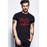 Qivi Blind Guardian Logo Metal Rock Müzik Baskılı Siyah Erkek Örme T-shirt