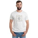 Qivi Burç Aslan Leo Baskılı Beyaz Erkek Örme T-shirt