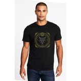 Qivi Burç Oğlak Capricorn Baskılı Siyah Erkek Örme T-shirt
