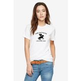 QIVI Camp Half Blood Long Island Sound Baskılı Beyaz Kadın Örme Tshirt T-shirt Tişört T Shirt