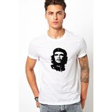 Qivi Che Guevara Baskılı Beyaz Erkek Örme T-shirt