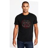 Qivi Chilling Adventures Of Sabrina You Say Witch Baskılı Siyah Erkek Örme T-shirt
