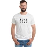 Qivi Cinema and Culture Icons Baskılı Beyaz Erkek T-shirt