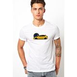Qivi Cıvıc Hb Ibre Kadran Sarı Baskılı Beyaz Erkek Örme Tshirt