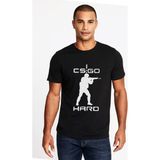 Qivi CS Go Hard Baskılı Siyah Erkek Örme T-shirt