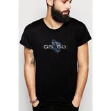 Qivi Cs Go Terorist 1 Baskılı Siyah Erkek Örme T-shirt
