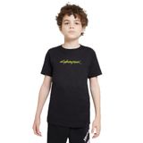 Qivi Cyberpunk Baskılı Unisex Çocuk Siyah T-shirt