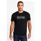 Qivi Days Gone Logo Baskılı Siyah Erkek Örme T-shirt