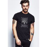 Qivi Death Baskılı Siyah Erkek Örme T-shirt