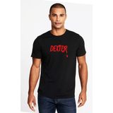 Qivi Dexter Red Logo Baskılı Siyah Erkek Örme T-shirt