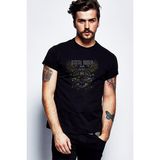 Qivi Dimmu Borgir Interdimensional Summit Metal Rock Baskılı Siyah Erkek Örme T-shirt
