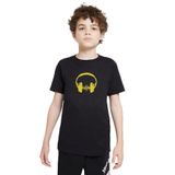 Qivi Dj Headphone Baskılı Unisex Çocuk Siyah T-shirt
