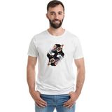 Qivi Dj Monkey Baskılı Beyaz Erkek T-shirt