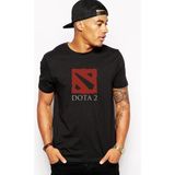 Qivi Dota Baskılı Siyah Erkek Örme T-shirt