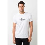 Qivi Dribbble Rickmorty Baskılı Beyaz Erkek T-shirt