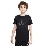 Qivi Eiffel Tower Silhouet Baskılı Unisex Çocuk Siyah T-shirt