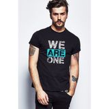 Qivi EXO We Are One We Are Baskılı Siyah Erkek Örme T-shirt