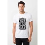 Qivi Filozoflar Baskılı Beyaz Erkek T-shirt
