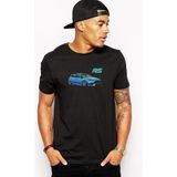 Qivi Ford Focus RS Baskılı Siyah Erkek Örme T-shirt