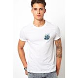 Qivi Fotoğraf Makinesi Objek Lens Camera Kamera Baskılı Beyaz Erkek Örme T-shirt