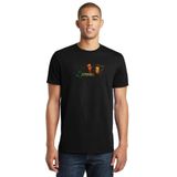 Qivi Fringe Baskılı Siyah Erkek Örme T-shirt