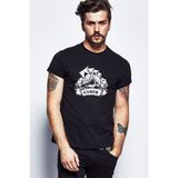 Qivi Gambling Gamer Baskılı Siyah Erkek Örme T-shirt