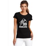 Qivi Got 99 Problems Baskılı Örme Siyah Kadın T-shirt