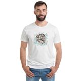 Qivi Graffiti Letter Baskılı Beyaz Erkek Örme T-shirt