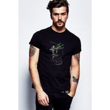 Qivi Guardians Of Middle Earth Legolas Baskılı Siyah Erkek Örme T-shirt