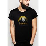 Qivi H P Hogwarts Apparel Books Visit Baskılı Siyah Erkek Örme T-shirt