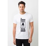 Qivi I am Hungry Baskılı Beyaz Erkek T-shirt