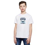 Qivi I Dont Swim I Fly Baskılı Unisex Çocuk Beyaz T-shirt