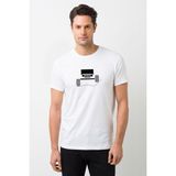 Qivi Jeep Baskılı Beyaz Erkek T-shirt