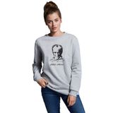 QIVI K Atatürk İmza 1881 1938 Baskılı Beyaz Kadın Örme Sweatshirt Uzun Kol P12644S4427