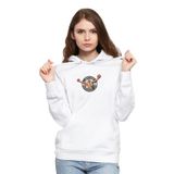 Qivi Kadın Beyaz Örme Kapüşonlu Sweatshirt CKB0111-KDNKP