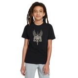Qivi Kafatası Ve Kanatlar Ile Gri Kılıç Baskılı Unisex Çocuk Siyah T-shirt