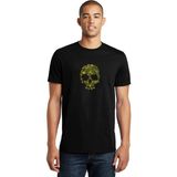 Qivi Kuru Kafa Baskılı Siyah Erkek Örme T-shirt
