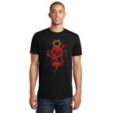 Qivi Kuru Kafa Oraak Balık Baskılı Siyah Erkek Örme T-shirt
