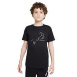 Qivi La Linea Trt Cizgi Adam How Baskı Çizgi Film Baskılı Unisex Çocuk Siyah T-shirt