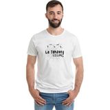 Qivi La Tahzen Üzülme Baskılı Beyaz Erkek T-shirt